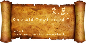 Kosztolánczi Enikő névjegykártya