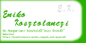 eniko kosztolanczi business card